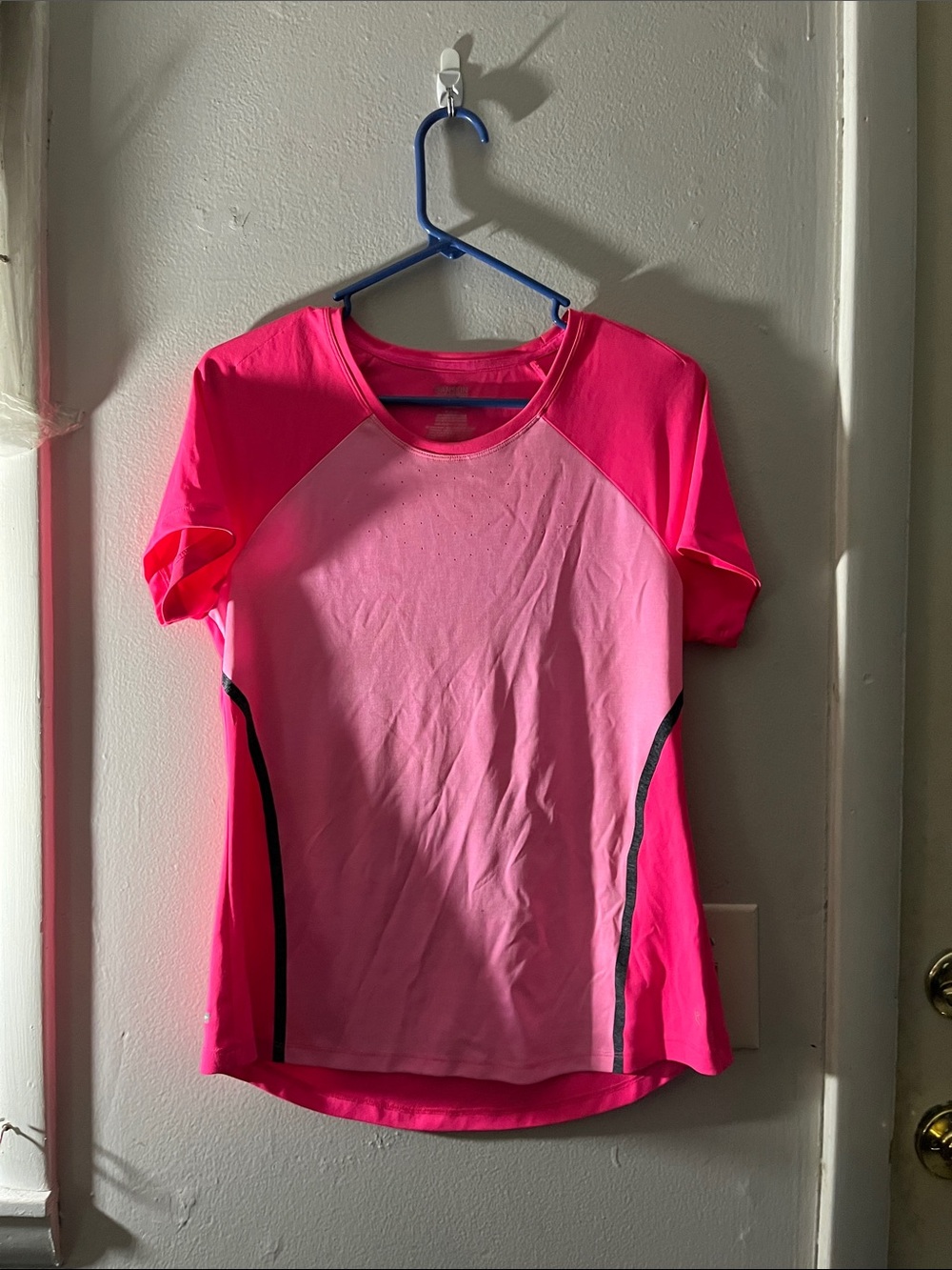 Danskin Now Neon Pink & Light Pink Short Sleeve Active Tee